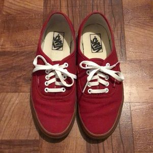 Vans Authentic Chili Pepper Red & Gum Skate Shoes